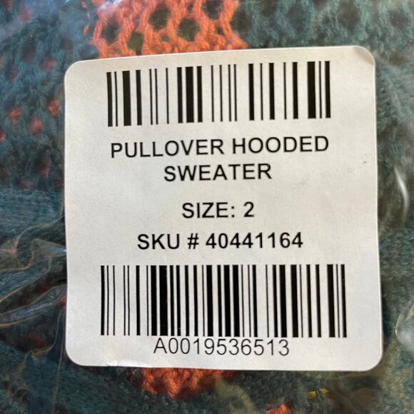 Torrid NWT Open Stitch Pullover Fringe Hem Sweater Size 2X Kangaroo Pocket Boho - Picture 6 of 8